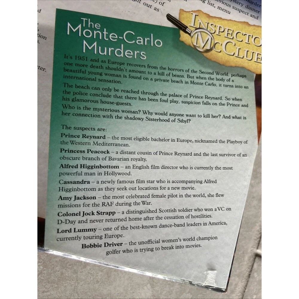 Inspector Mac Clue The Monter-Carlo Murders Board Game New Seal In Box